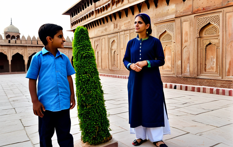 가족 여행에서 배울 수 있는 인권 교육 - Respecting Cultural Diversity**

"A family visiting a bustling marketplace in Lahore, Pakistan, inte...