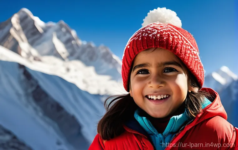 가족 여행에서의 감정 표현 교육 - Prompt 1: First Encounter with Snow in Pakistan's Northern Areas**